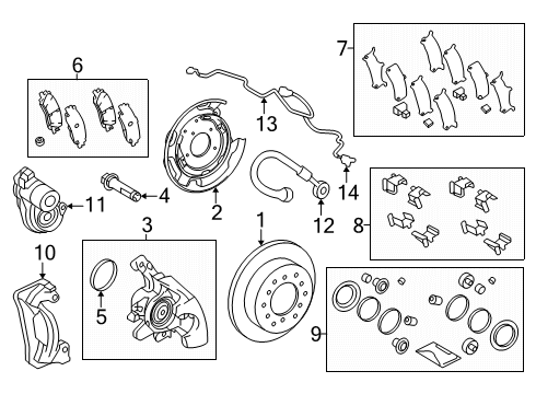 2025 Toyota Tacoma Pad Kit, Disc Brake, Rear Diagram for 04466-04010