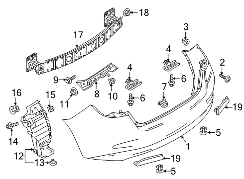 2019 Toyota Yaris Bumper & Components - Rear Diagram