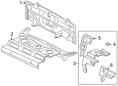 2002 Toyota Prius Rear Body Diagram