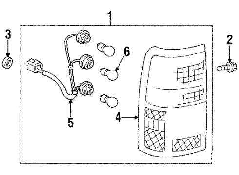 1996 Toyota T100 Tail Lamps Diagram
