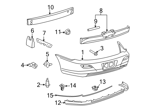 2007 Toyota Solara Bumper & Components - Rear Diagram 2 - Thumbnail