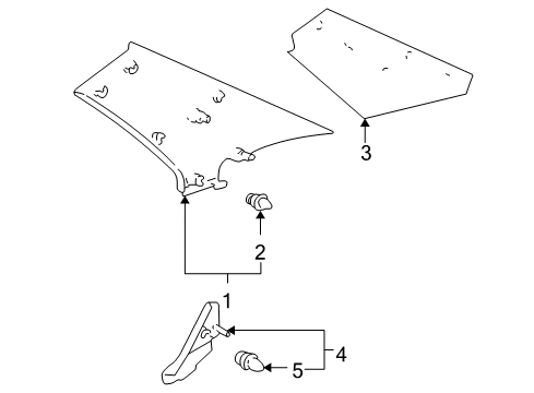 2008 Toyota Corolla Interior Trim - Quarter Panels Diagram