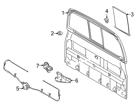 2019 Toyota Tacoma Glass & Hardware - Back Glass Diagram