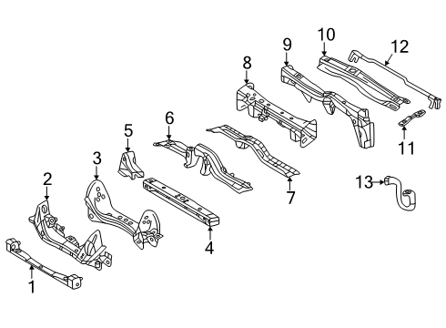 2025 Toyota Tacoma Crossmembers & Components Diagram