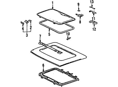1987 Toyota MR2 Sunroof Diagram