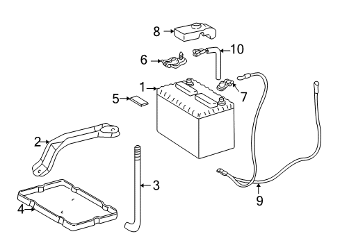2006 Toyota Camry Clamp Sub-Assembly, Battery Diagram for 74404-06050