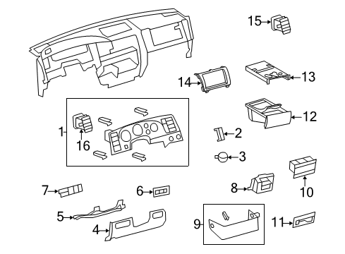 2012 Toyota Tundra Instrument Panel Components Diagram