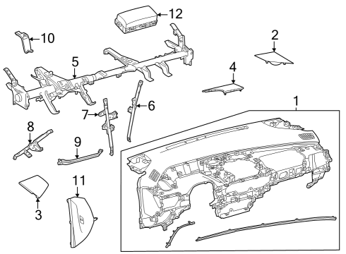 2024 Toyota Prius Prime Instrument Panel Diagram