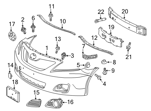 2010 Toyota Camry Bumper & Components - Front Diagram 2 - Thumbnail