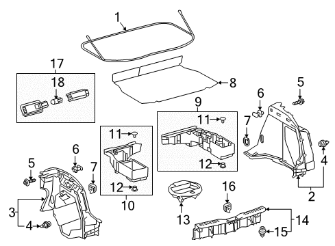 2019 Toyota C-HR Interior Trim - Rear Body Diagram