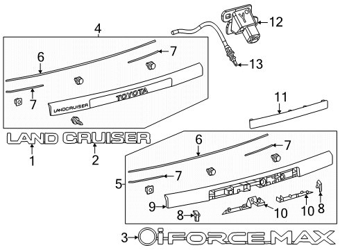 2024 Toyota Land Cruiser Exterior Trim - Lift Gate Diagram