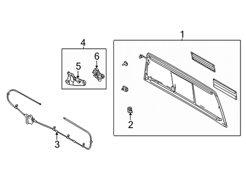 2025 Toyota Tundra Glass & Hardware - Back Glass Diagram