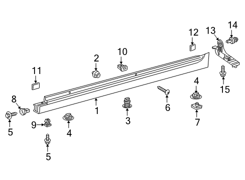 2018 Toyota Camry Exterior Trim - Pillars Diagram