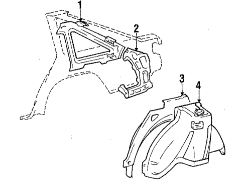 1984 Toyota Camry Inner Components - Quarter Panel Diagram 2 - Thumbnail