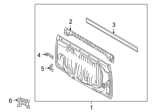 2008 Toyota Tundra Rear Plate, Upper Driver Side Diagram for 61576-0C030