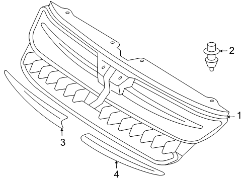 2004 Toyota Sienna Grille & Components Diagram