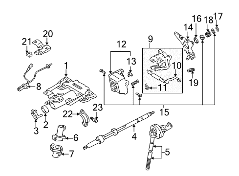 2005 Toyota Tundra Steering Column Assembly Diagram