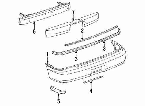 1995 Toyota MR2 Bumper & Components - Rear Diagram