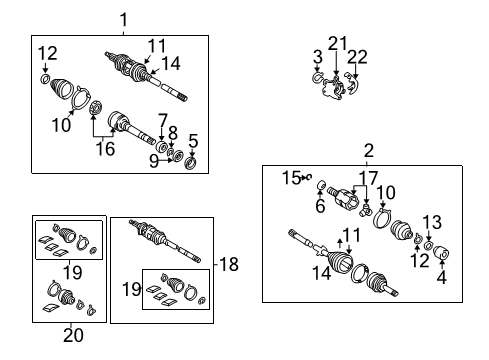 2002 Toyota Camry Inner Boot, Driver Side Diagram for 04438-06400