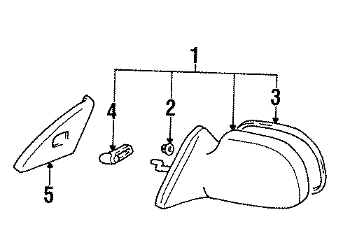 1996 Toyota Paseo Outside Mirrors Diagram
