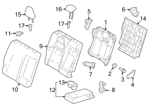 2025 Toyota GR Corolla Rear Seat Components Diagram