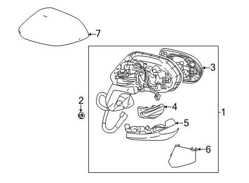 2025 Toyota Corolla Outside Mirrors Diagram