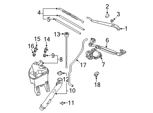 2004 Toyota RAV4 Wiper & Washer Components Diagram