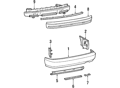 1988 Toyota Celica Bumper & Components - Rear Diagram