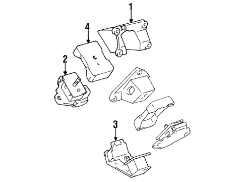 1994 Toyota T100 Engine & Trans Mounting Diagram 2 - Thumbnail
