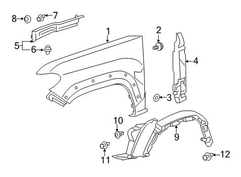 2019 Toyota Tacoma Fender & Components Diagram