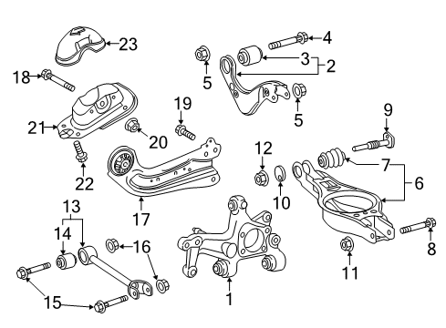 2017 Toyota Prius Prime Rear Suspension Components Diagram