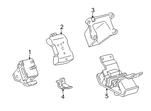 1997 Toyota 4Runner Engine & Trans Mounting Diagram