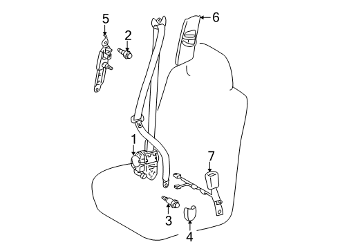2024 Toyota 4Runner Front Seat Belts Diagram