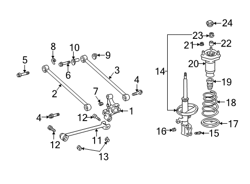 2004 Toyota Highlander Rear Suspension Components Diagram