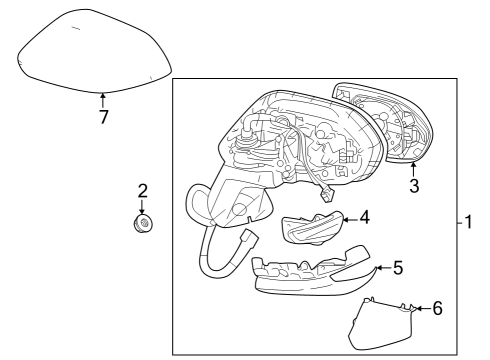 2024 Toyota GR Corolla Mirrors Diagram