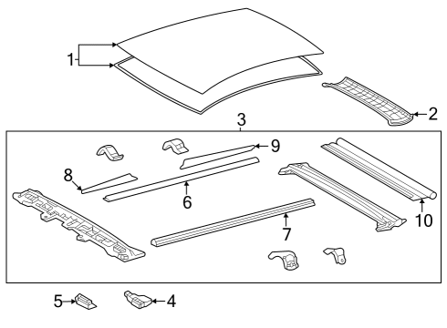 2025 Toyota Crown Glass Roof Panel Diagram