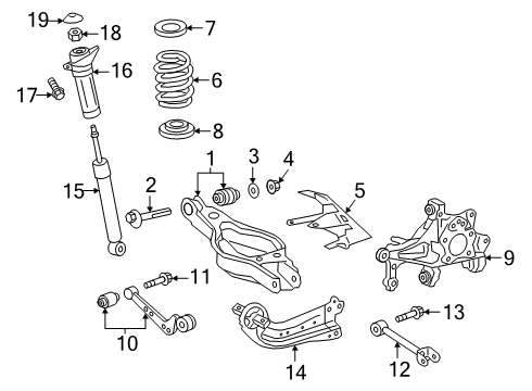 2024 Toyota RAV4 Rear Suspension Components Diagram