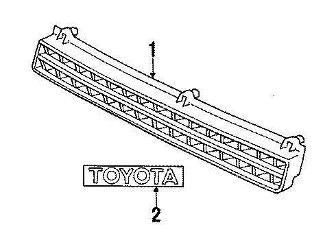 1985 Toyota Corolla Grille & Components Diagram