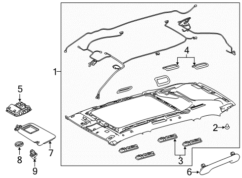 2015 Toyota Highlander Interior Trim - Roof Diagram 2 - Thumbnail