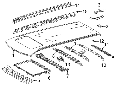 2025 Toyota Land Cruiser Roof & Components Diagram