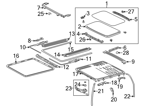 2000 Toyota RAV4 Gear, Sliding Roof Drive Diagram for 63265-20010