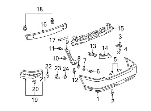 2006 Toyota Corolla Bumper & Components - Rear Diagram