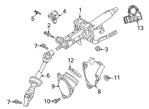 2025 Toyota Sienna Steering Column Assembly Diagram