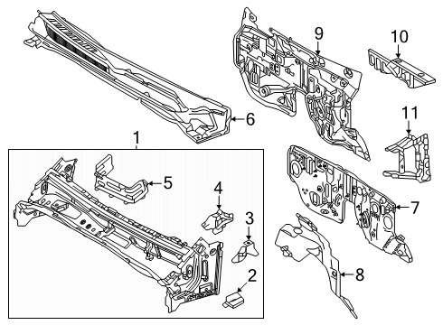 2025 Toyota Tacoma Cab Cowl Diagram