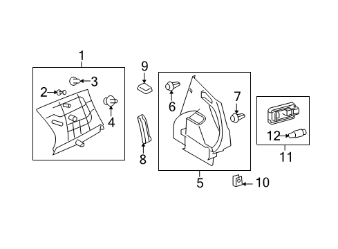 2013 Scion xD Interior Trim - Quarter Panels Diagram