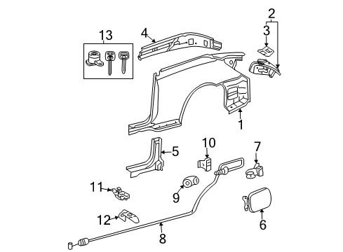 2005 Toyota Solara Fuel Door Diagram