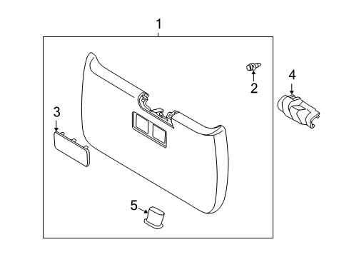2005 Toyota Matrix Interior Trim - Lift Gate Diagram