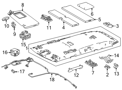2025 Toyota 4Runner Interior Trim - Roof Diagram 2 - Thumbnail