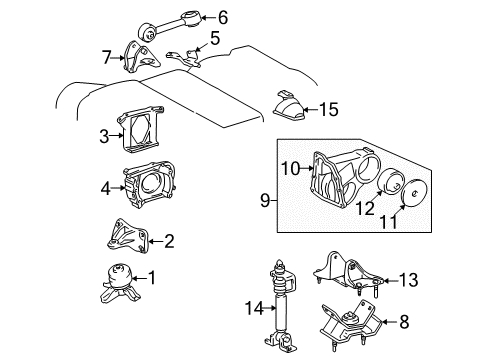 2000 Toyota Solara Engine & Trans Mounting Diagram