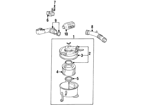 1996 Toyota Land Cruiser Gasket, Air Cleaner Cap Diagram for 17845-61011